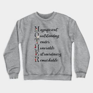 Mother Botanical Alphabet With Tropical Flowers. Crewneck Sweatshirt